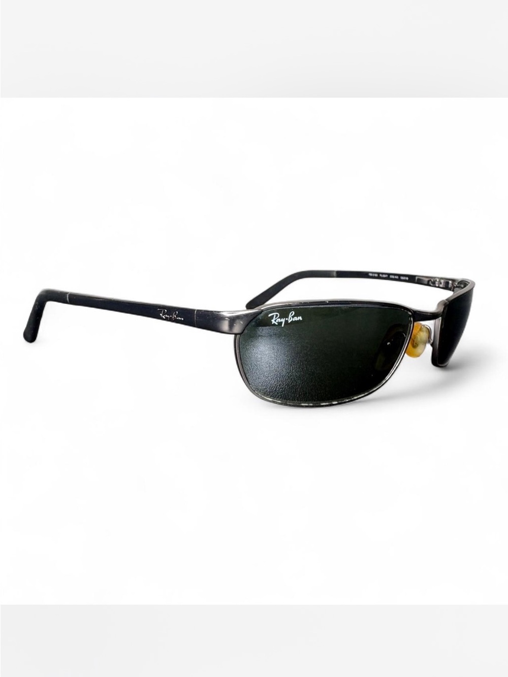 Ray Ban RB3190 B15 Gunmetal Sleek Flight Flex Metal Wrap Sunglasses Y2K